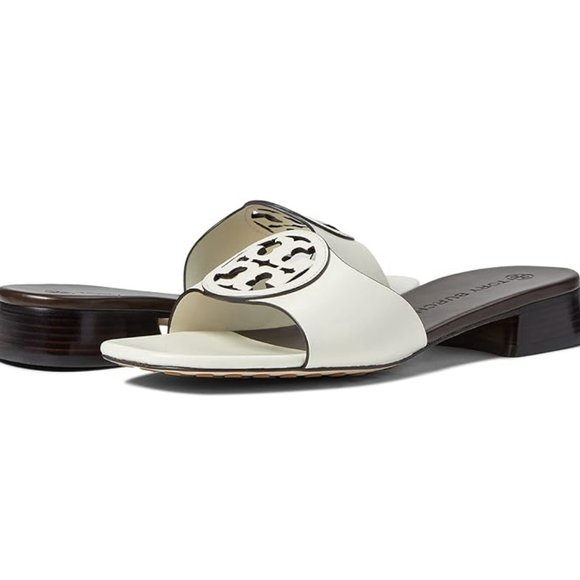 NIB Tory Burch Bombe Miller Leather Sandal Ivory Coconut US 7 8 9 9.5 AUTHENTIC - Picture 1 of 12